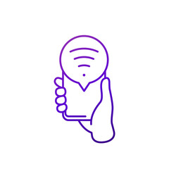 wi-fi line icon with smart phone