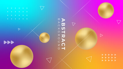 Colourful and golden smooth circles stripes abstract corporate graphic design. Geometric gradient color material background. Vector illustration