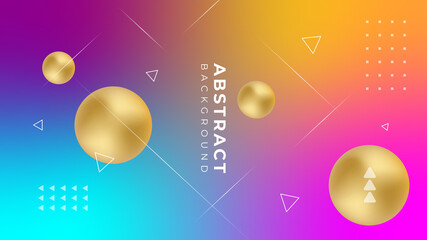 Colourful and golden smooth circles stripes abstract corporate graphic design. Geometric gradient color material background. Vector illustration