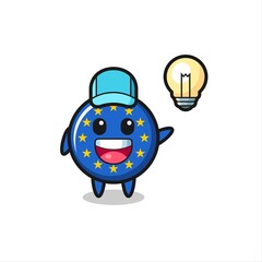 europe flag badge character cartoon getting the idea