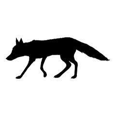 Walking Fox. Side View. Vector Illustration.