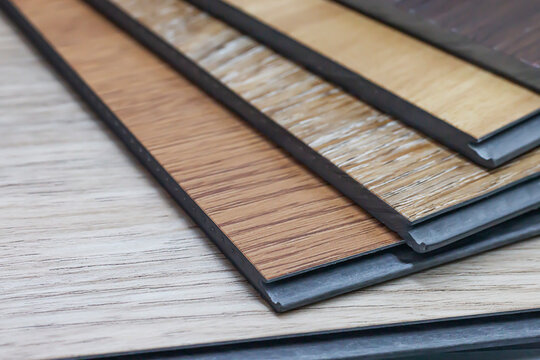 PVC Polymer Vinyl sample for customers to choose the floor design within the copy space.