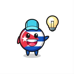 cuba flag badge character cartoon getting the idea