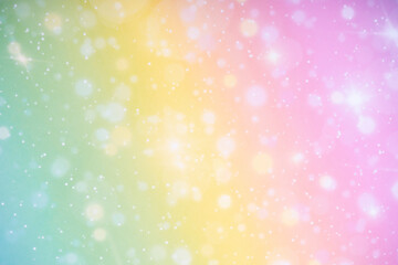 Unicorn background with rainbow gradient and magic sparkles, stars and blurs. Fantasy gradient backdrop in princess colours. 