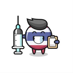 Mascot Illustration of thailand flag badge as a doctor
