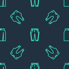 Set line Pants, and Skirt on seamless pattern. Vector