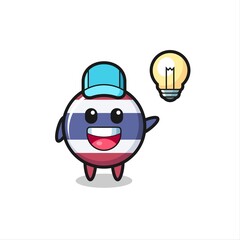 thailand flag badge character cartoon getting the idea