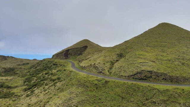Aerial views of Pico Island n the Azores