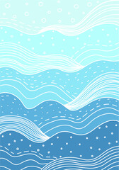 Fototapeta premium Sea background vector wave pattern