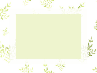 watercolor background with botanical ornament for card