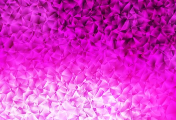 Light Pink vector shining triangular backdrop.