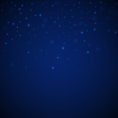 Sparse glowing snow Christmas background. Subtle f