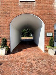 Old dirt road Cobblestone archway