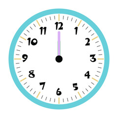 Obraz na płótnie Canvas Clock vector 12:00am or 12:00pm