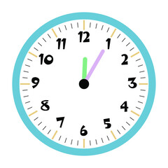 Clock vector 12:05am or 12:05pm