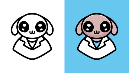 cute dog doctor design vector with cartoon style