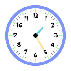 Clock vector 1:25am or 1:25pm