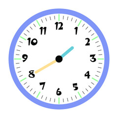 Clock vector 1:40am or 1:40pm