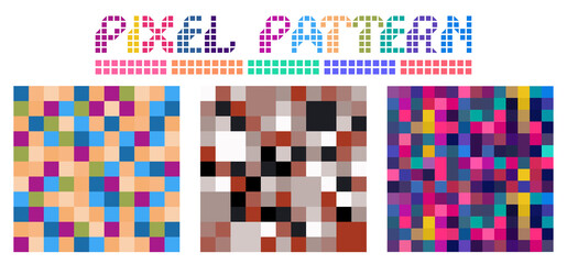 Pixel pattern abstract mosaic background for website, card, poster
