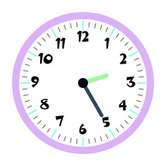 Clock vector 2:25am or 2:25pm