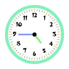 Clock vector 4:45am or 4:45pm