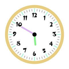 Clock vector 5:50am or 5:50pm