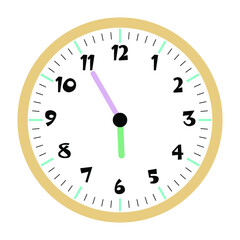 Clock vector 5:55am or 5:55pm