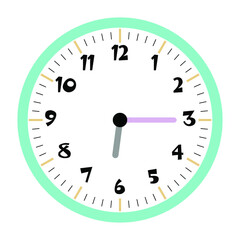 Clock vector 6:15am or 6:15pm