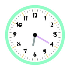 Obraz na płótnie Canvas Clock vector 6:20am or 6:20pm