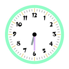 Clock vector 6:30am or 6:30pm
