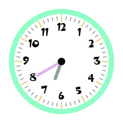 Clock vector 6:40am or 6:40pm