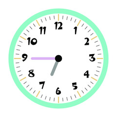 Clock vector 6:45am or 6:45pm
