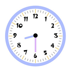 Clock vector 8:30am or 8:30pm