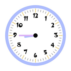 Clock vector 8:45am or 8:45pm