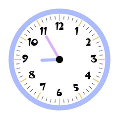 Fototapeta na wymiar Clock vector 8:55am or 8:55pm