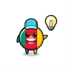 cameroon flag badge character cartoon getting the idea
