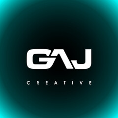 GAJ Letter Initial Logo Design Template Vector Illustration - obrazy, fototapety, plakaty