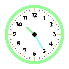 Clock vector 10:25am or 10:25pm