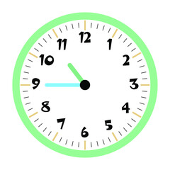 Fototapeta na wymiar Clock vector 10:45am or 10:45pm