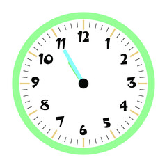 Clock vector 10:55am or 10:55pm