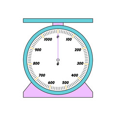 Weighing scale from 0g to 1000g vector