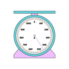 Naklejka premium Weighing scale from 0g to 1000g vector