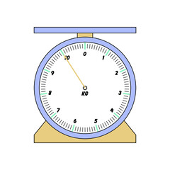 Weighing scale from 0kg to 10kg vector