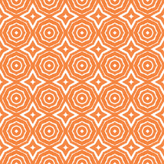 Exotic seamless pattern. Orange symmetrical