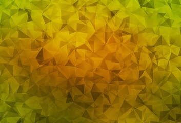 Dark Green, Yellow vector polygonal template.