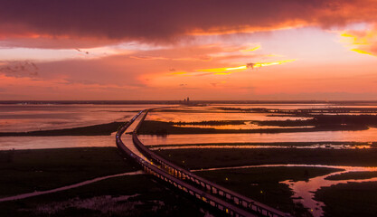 Mobile Bay at sunset 
