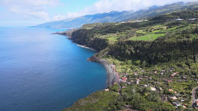 Aerial views of Pico Island n the Azores
