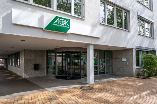 RENDSBURG, GERMANY - JUNE 14, 2021: AOK health insurance office
