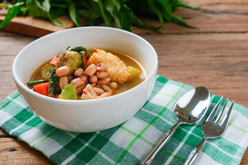 Indonesian cuisine. sayur asam close up. vegetable