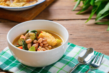 Indonesian cuisine. sayur asam close up. vegetable